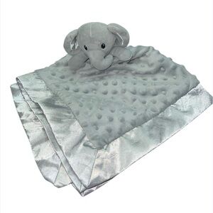 Super Star Baby Elephant Blanket Security Minky Dot Satin Lovey 22 X 22